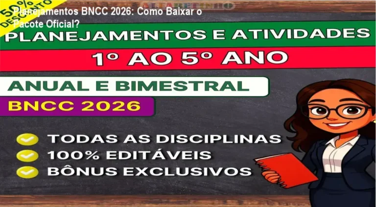 Pacote de planejamentos e atividades BNCC 2026 para ensino fundamental 1 em PDF e Word