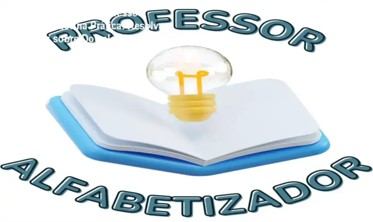 Professor aplicando atividades práticas de alfabetização em sala de aula, usando jogos e ferramentas pedagógicas.