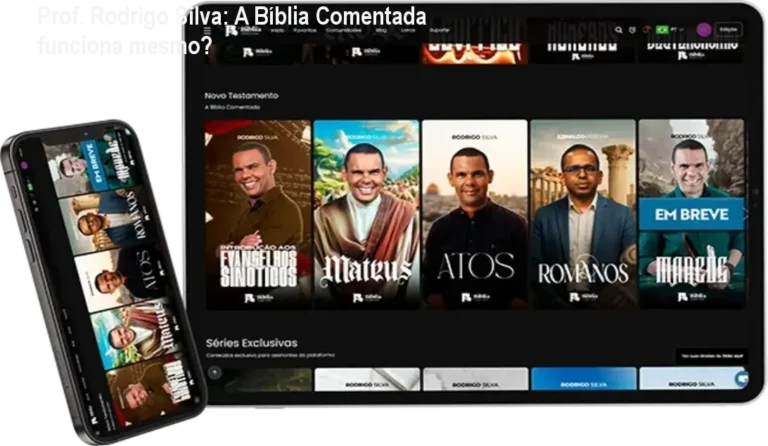 Professor Rodrigo Silva ministrando aula sobre arqueologia bíblica no curso A Bíblia Comentada