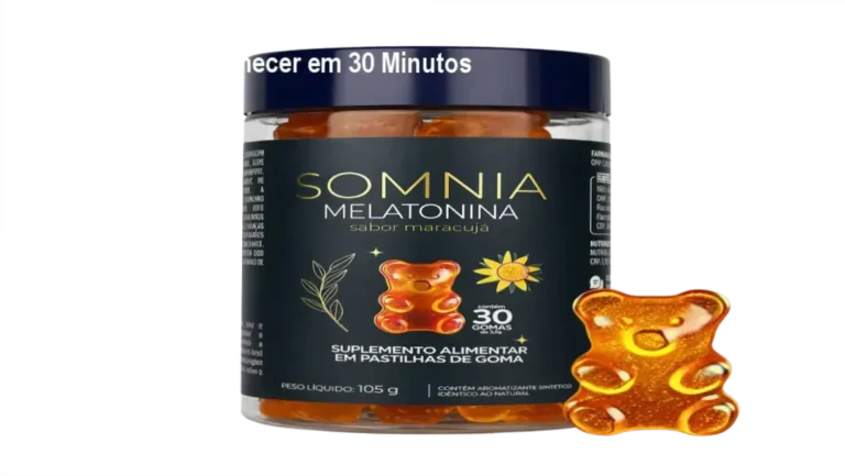 Somnia melatonina goma vegana sem açúcar sabor maracujá