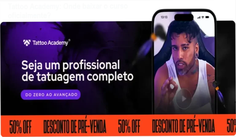 Tela do site oficial do Tattoo Academy mostrando a área de download do curso