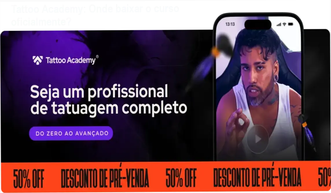 Tattoo Academy: Onde baixar o curso oficialmente? 1 https://ondeaprender.com.br/tattoo-academy-baixar-download-gratis/ Tela do site oficial do Tattoo Academy mostrando a área de download do curso