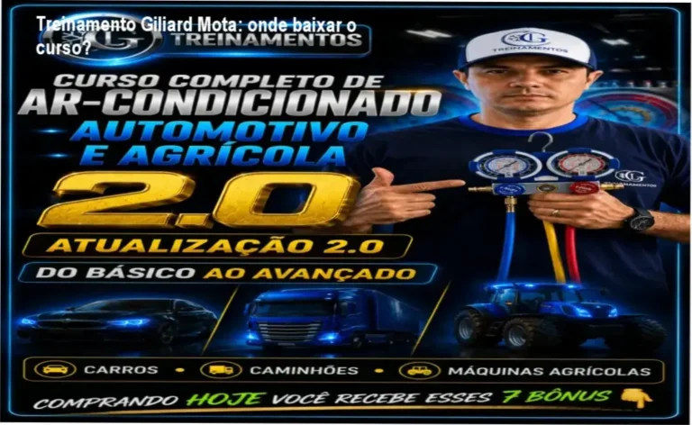 Tela mostrando o acesso ao curso online Treinamento Giliard Mota de Ar‑condicionado Automotivo e Agrícola