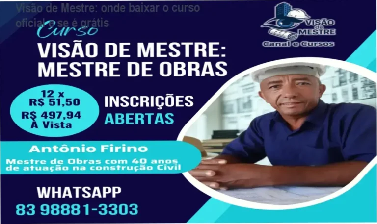 Visão de Mestre: onde baixar o curso oficial e se é grátis 5 https://ondeaprender.com.br/antiotario/ Capa do curso Visão de Mestre de Antônio Firino sobre leitura de projetos