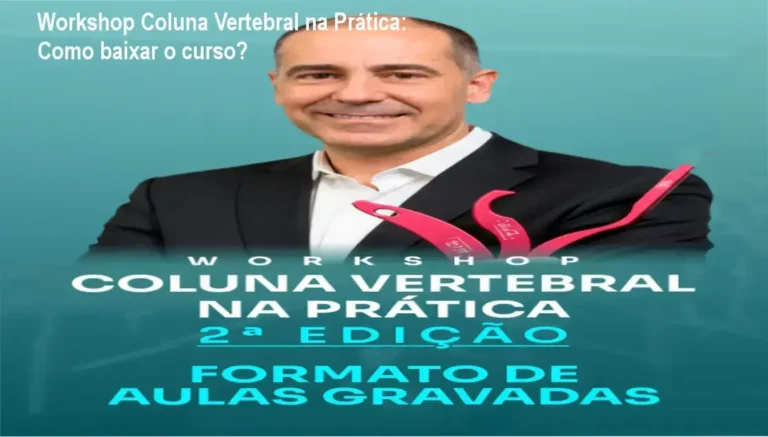 Imagem ilustrativa do workshop online sobre coluna vertebral, mostrando a tela de acesso ao conteúdo gravado.