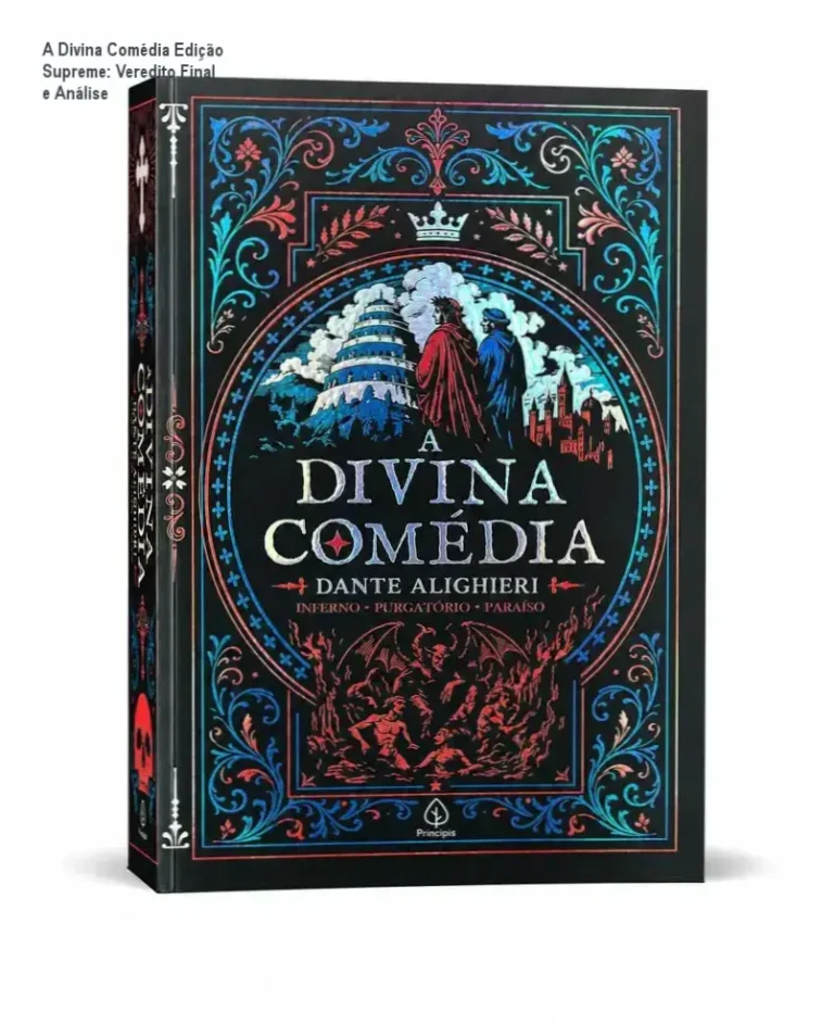 A Divina Comédia Edição Supreme: Veredito Final e Análise 1 https://ondeaprender.com.br/ Detalhe da capa dura com relevo da Edição Supreme de A Divina Comédia de Dante Alighieri