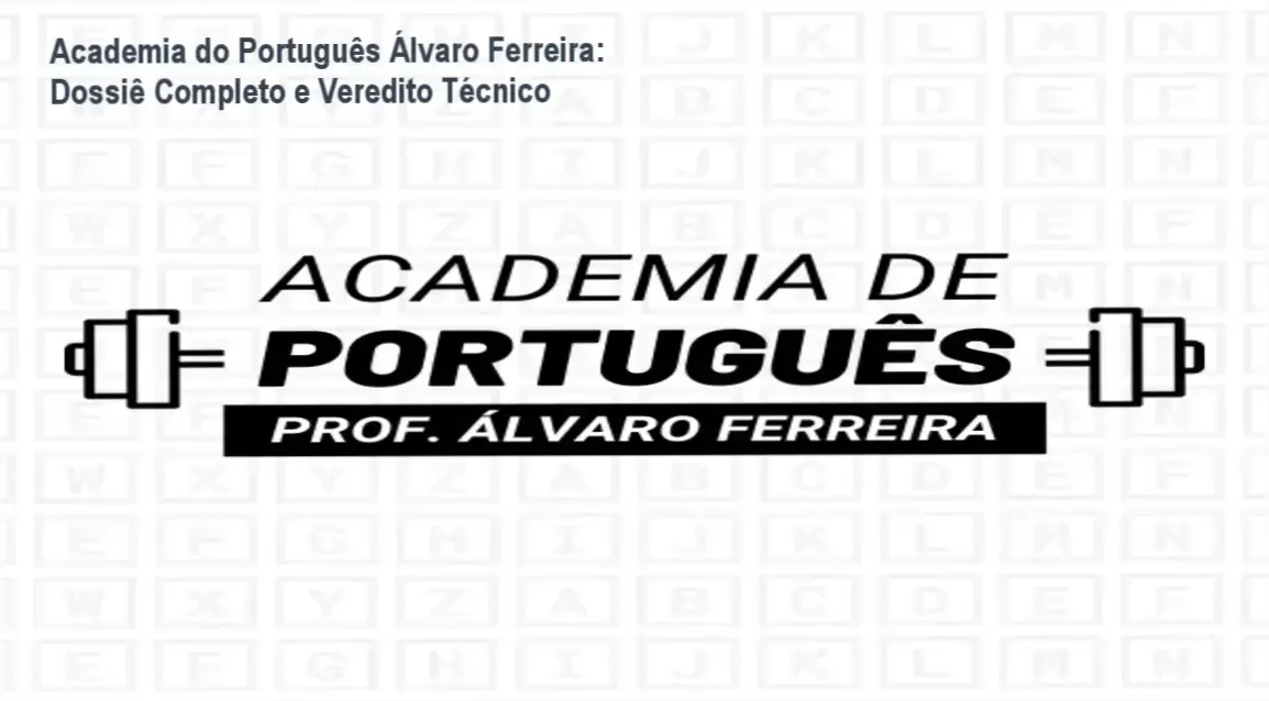 Academia do Português Álvaro Ferreira: Dossiê Completo e Veredito Técnico 1 https://ondeaprender.com.br/academia-portugues-alvaro-ferreira-analise-completa/ Capa do curso Academia do Português do professor Álvaro Ferreira destacando módulos de sintaxe e resolução de questões para concursos