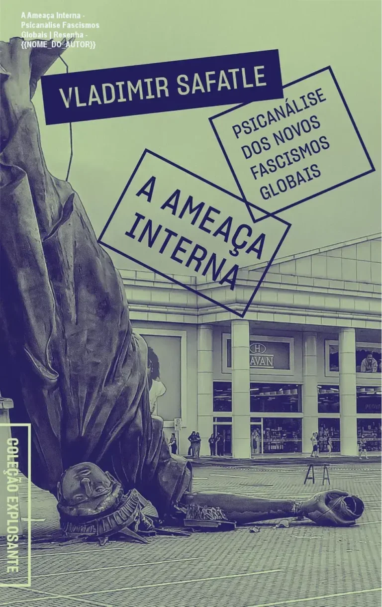Capa do livro A Ameaça Interna com destaque para o título e narrativa crítica