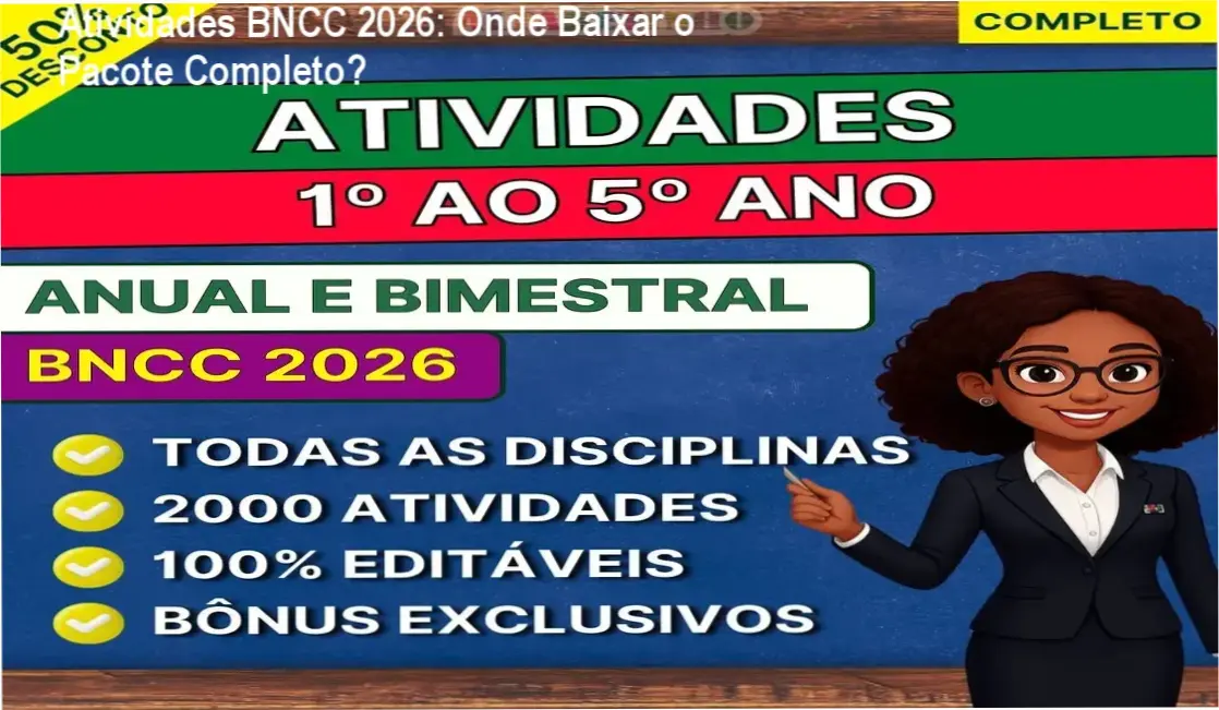 Atividades BNCC 2026: Onde Baixar o Pacote Completo? 1 https://ondeaprender.com.br/atividades-1-ao-5-ano-bncc-2026-onde-baixar-download-oficial/ Kit completo de atividades pedagógicas do 1º ao 5º ano alinhadas à BNCC 2026 em formato digital.