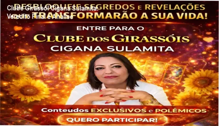 Representação visual do Clube Girassól de Cigana Sulamita com foco em espiritualidade e previsões