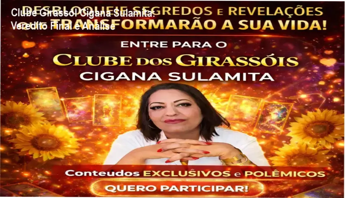 Representação visual do Clube Girassól de Cigana Sulamita com foco em espiritualidade e previsões
