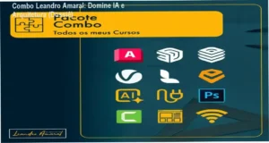 Interface do curso do Arquiteto Leandro Amaral mostrando módulos de IA e modelagem 3D