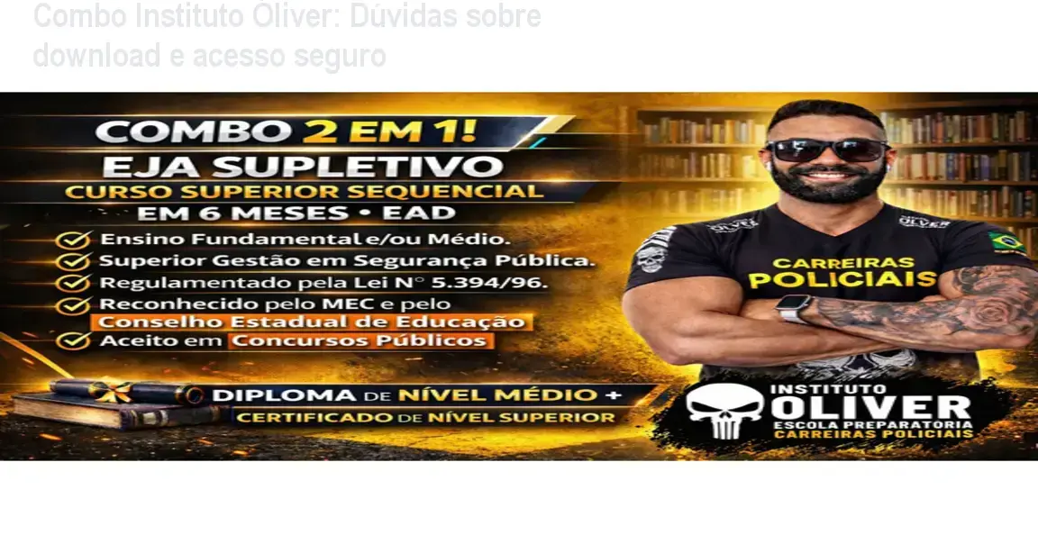 Screenshot do curso Combo Superior Sequencial + Tecnólogo EAD com interface de login segura