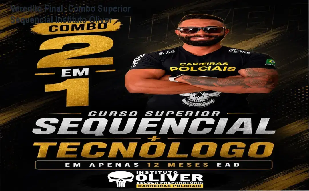 Representação de diploma de tecnólogo e certificado sequencial do Instituto Óliver para concursos públicos