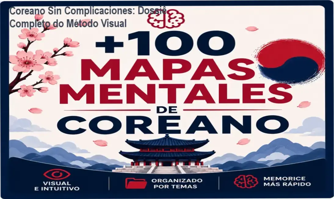 Visão interna do material Coreano Sin Complicaciones de Protocolo Oficial exibindo mapas mentais visuais