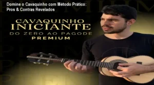 Imagem destacando um tutorial prático de cavaquinho com as mãos de Victor Cazzoli demonstrando a postura correta