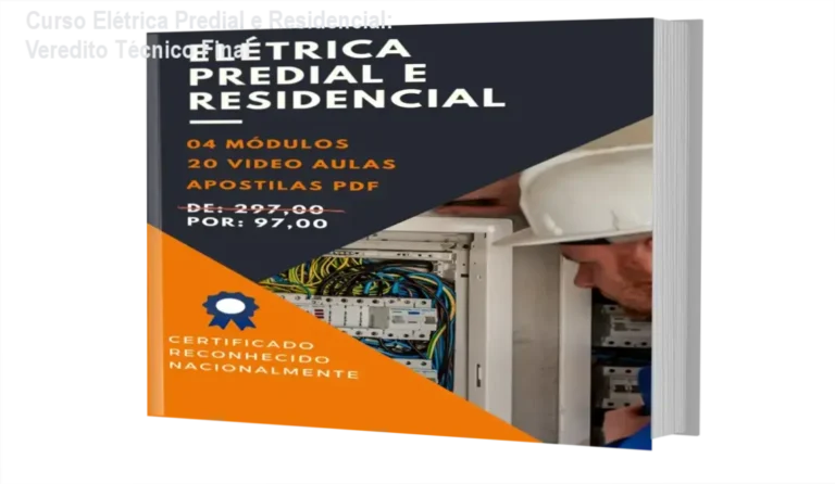Interface do Curso Elétrica Predial e Residencial com foco em módulos técnicos e certificado profissional