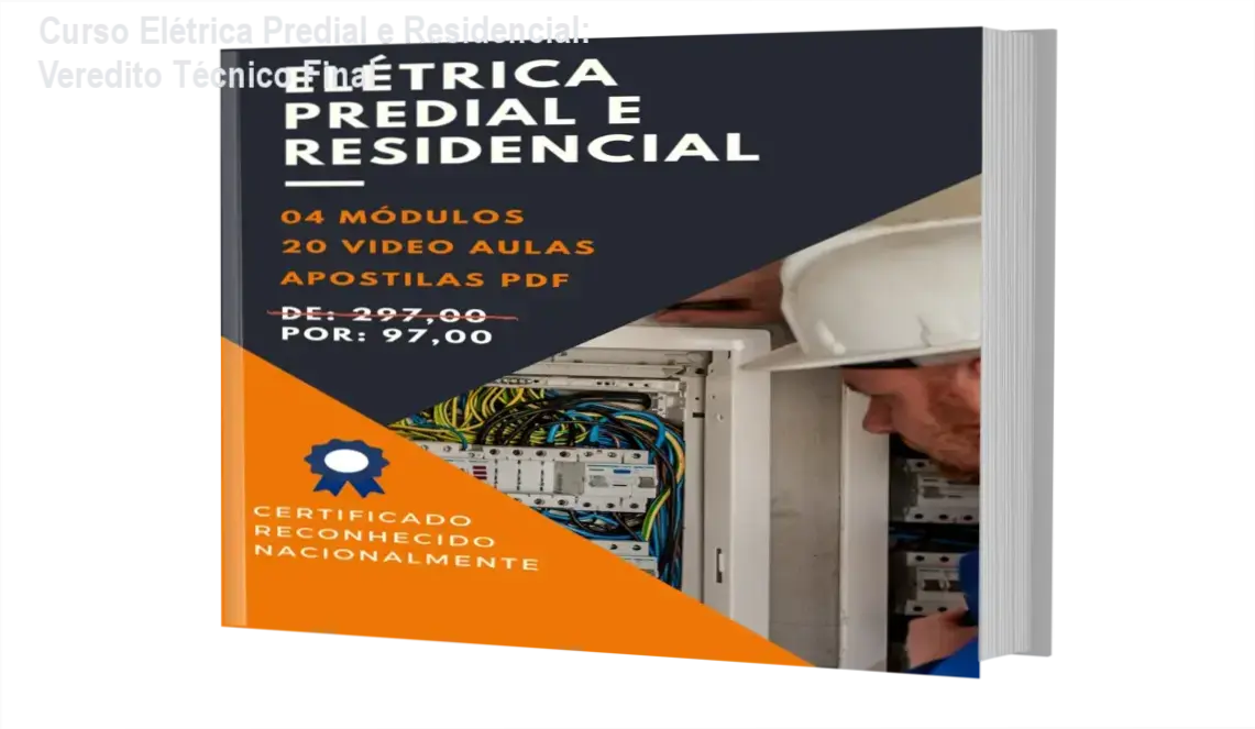Interface do Curso Elétrica Predial e Residencial com foco em módulos técnicos e certificado profissional