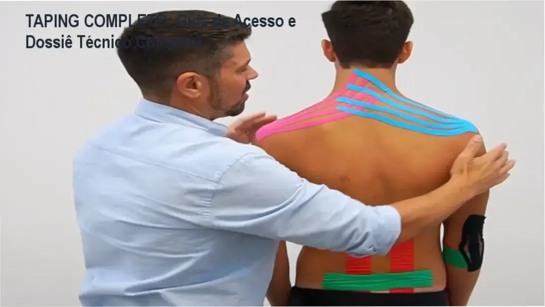 TAPING COMPLETO: Guia de Acesso e Dossiê Técnico Completo 1 https://ondeaprender.com.br/taping-completo-download-onde-baixar-e-acesso-oficial/ Profissional de saúde aplicando técnica de taping terapêutico em paciente durante sessão de fisioterapia