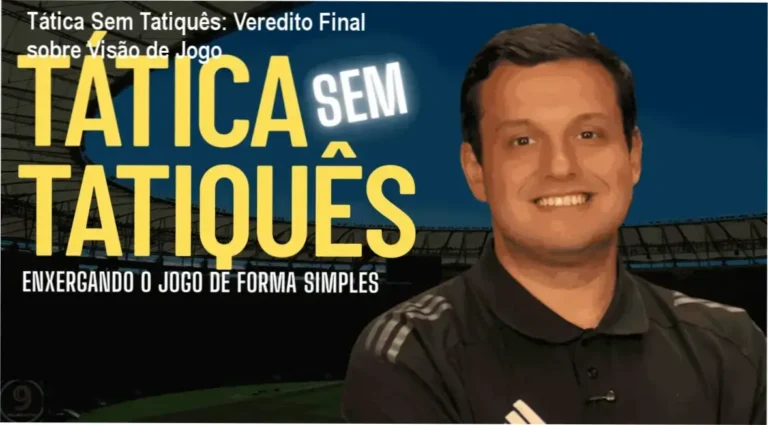 Representação de análise tática de futebol simplificada do curso Tática Sem Tatiquês