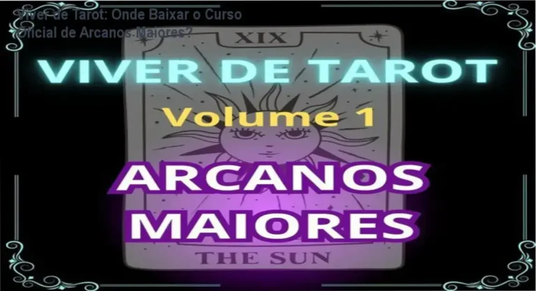 Viver de Tarot: Onde Baixar o Curso Oficial de Arcanos Maiores? 9 https://ondeaprender.com.br/ Composição com cartas de Tarot e elementos esotéricos representando o estudo dos Arcanos Maiores