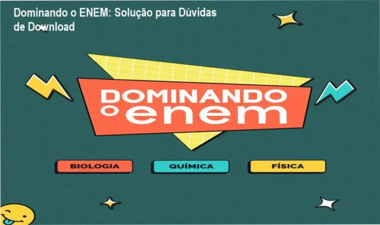 Página de download oficial do curso Dominando o ENEM com informações sobre acesso seguro