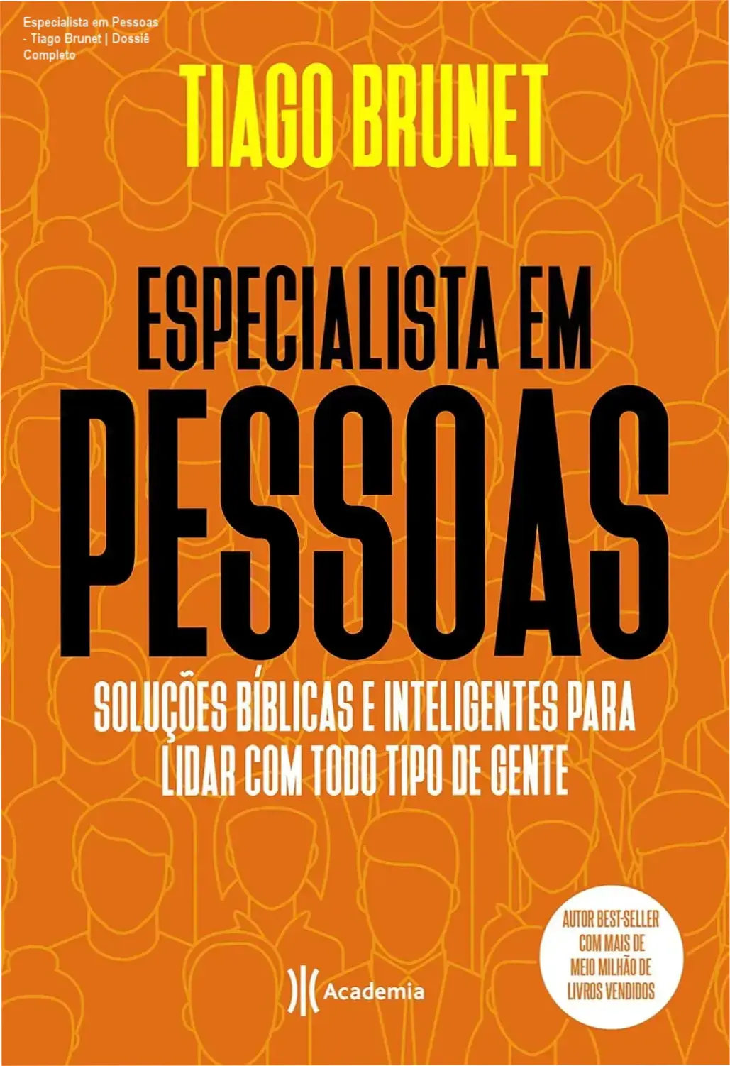 Capa do eBook Especialista em Pessoas de Tiago Brunet para leitura digital