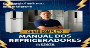 Técnico de refrigeração realizando manutenção em uma geladeira Frost Free utilizando ferramentas profissionais.
