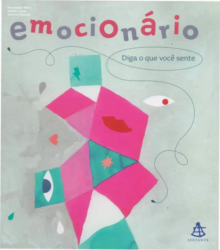 Capa do livro Emocionário: Diga o que você sente em cores vibrantes e ilustrativas