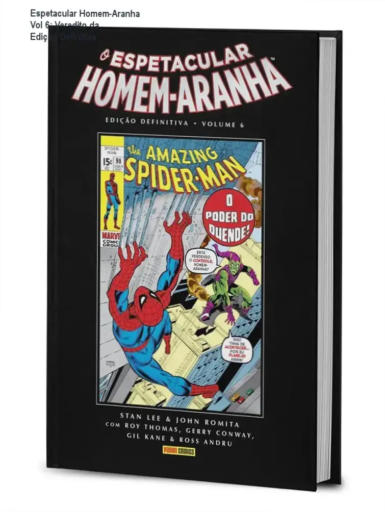 Espetacular Homem-Aranha Vol 6 Stan Lee: visão interna e acabamento da capa dura