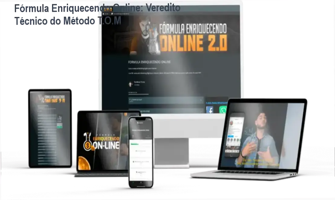 Interface do treinamento Fórmula Enriquecendo Online e o ecossistema do Método T.O.M