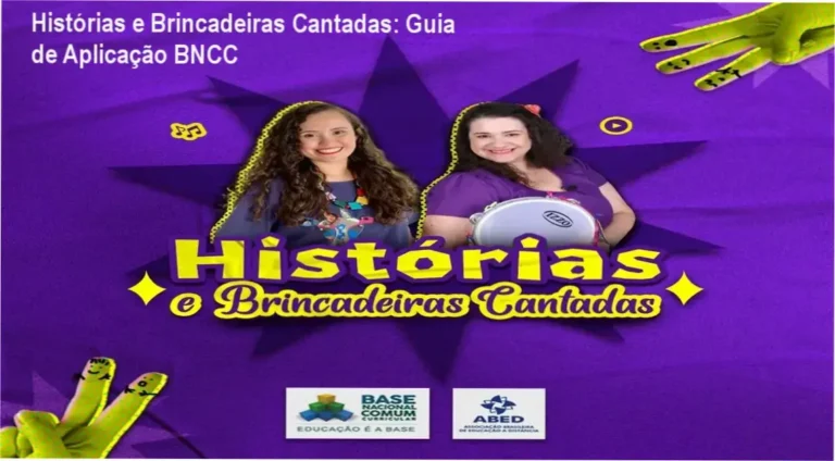 Histórias e Brincadeiras Cantadas: Guia de Aplicação BNCC 2 https://ondeaprender.com.br/ Professora utilizando recursos musicais e visuais para atividades de educação infantil baseadas na BNCC