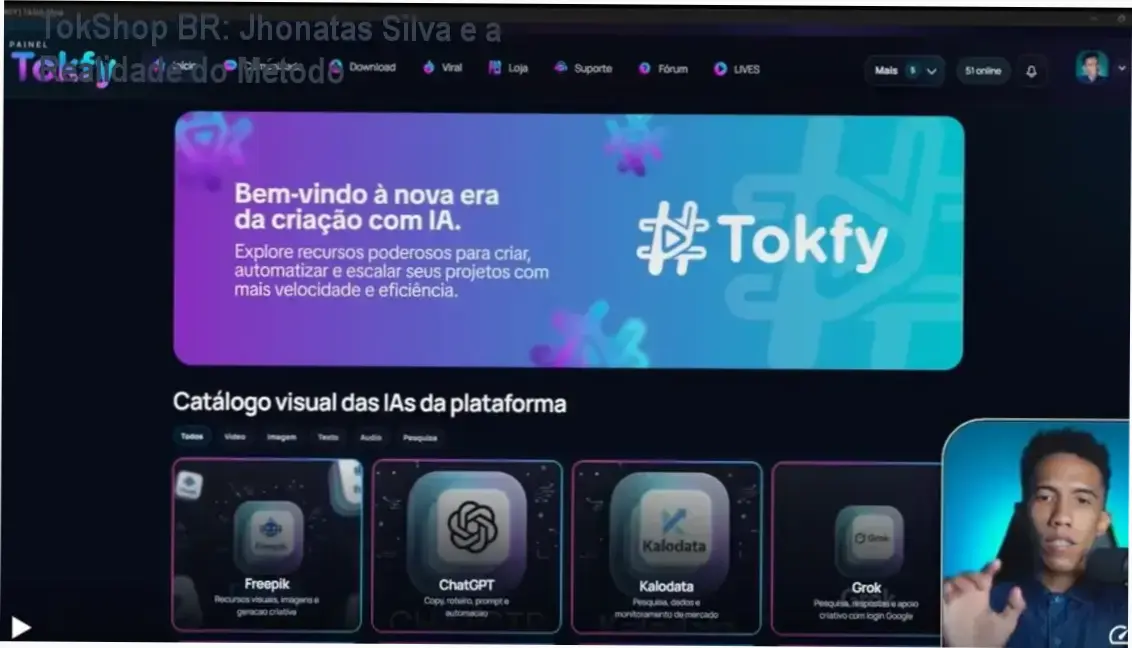 Visão geral da estratégia de vendas do método TokShop BR de Jhonatas Silva focada em TikTok Ads