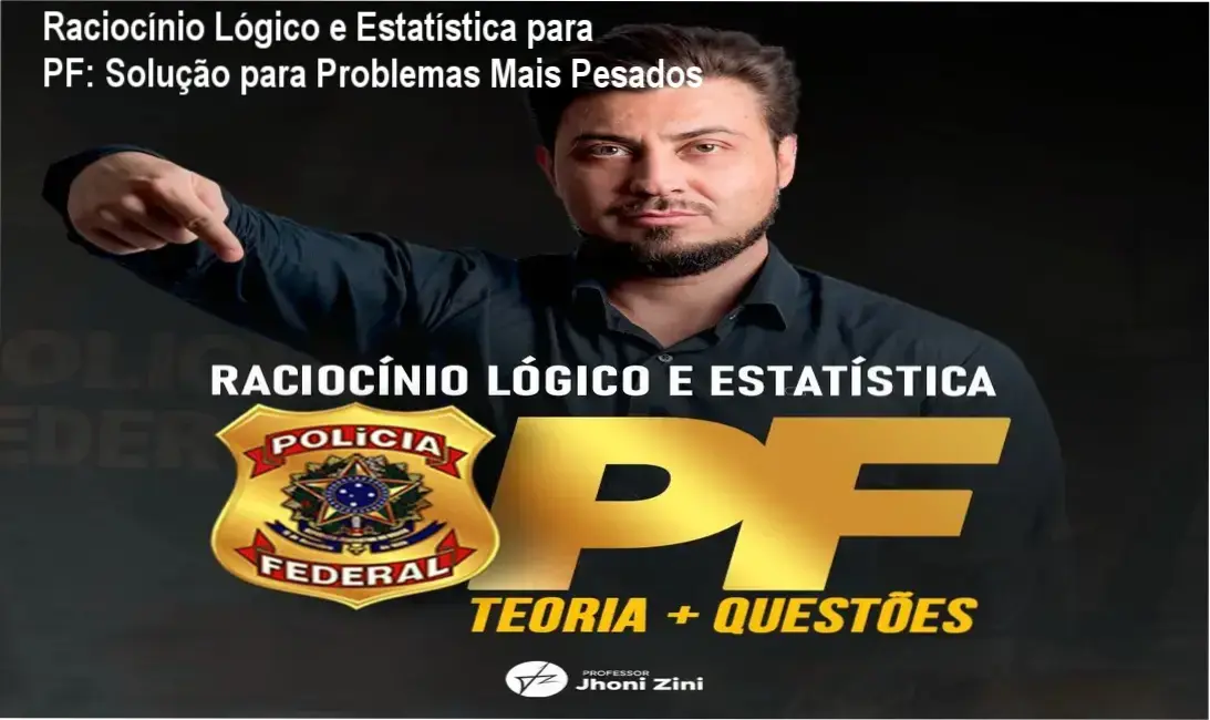 Professor Jhoni Zini explicando soluções de Raciocínio Lógico e Estatística para concurso da Polícia Federal