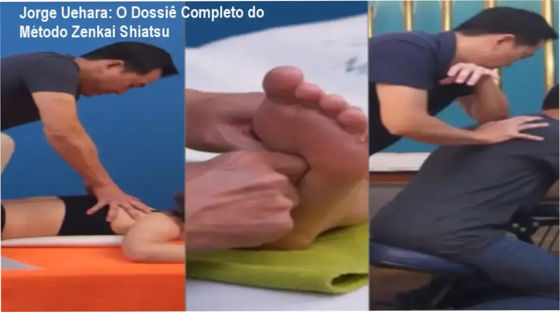 Profissional aplicando técnica de massagem terapêutica seguindo o método de Jorge Uehara