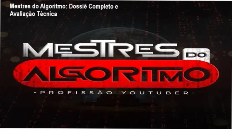 Painel do treinamento Mestres do Algoritmo focado em automação de canais dark com IA