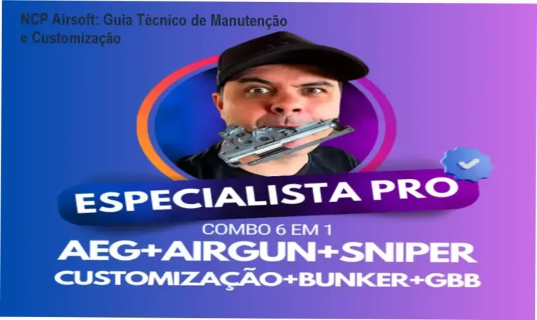 Kit de ferramentas e componentes de airsoft sendo preparados para manutenção técnica profissional