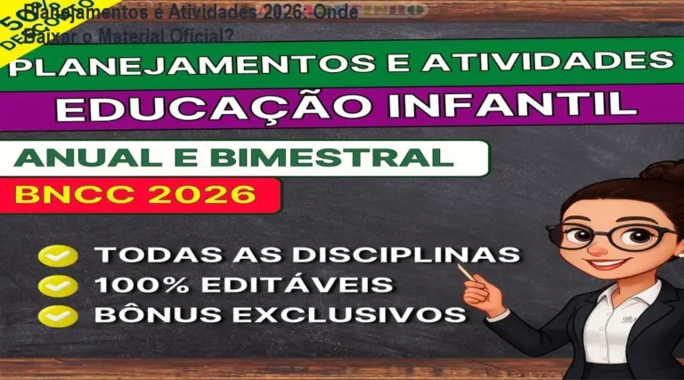Composição de planos de aula e atividades pedagógicas editáveis para o ano letivo de 2026 alinhados à BNCC.