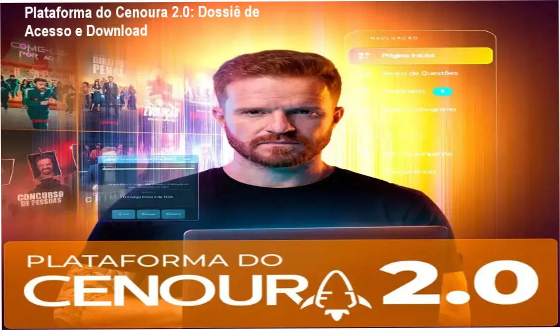 Interface de estudo da Plataforma do Cenoura 2.0 com mapas mentais e questões de Direito Penal