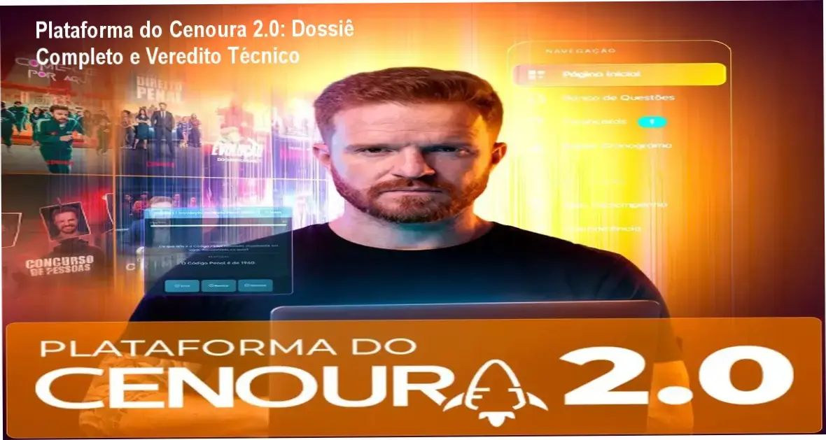 Interface da Plataforma do Cenoura 2.0 com materiais de estudo de Direito Penal e Processo Penal