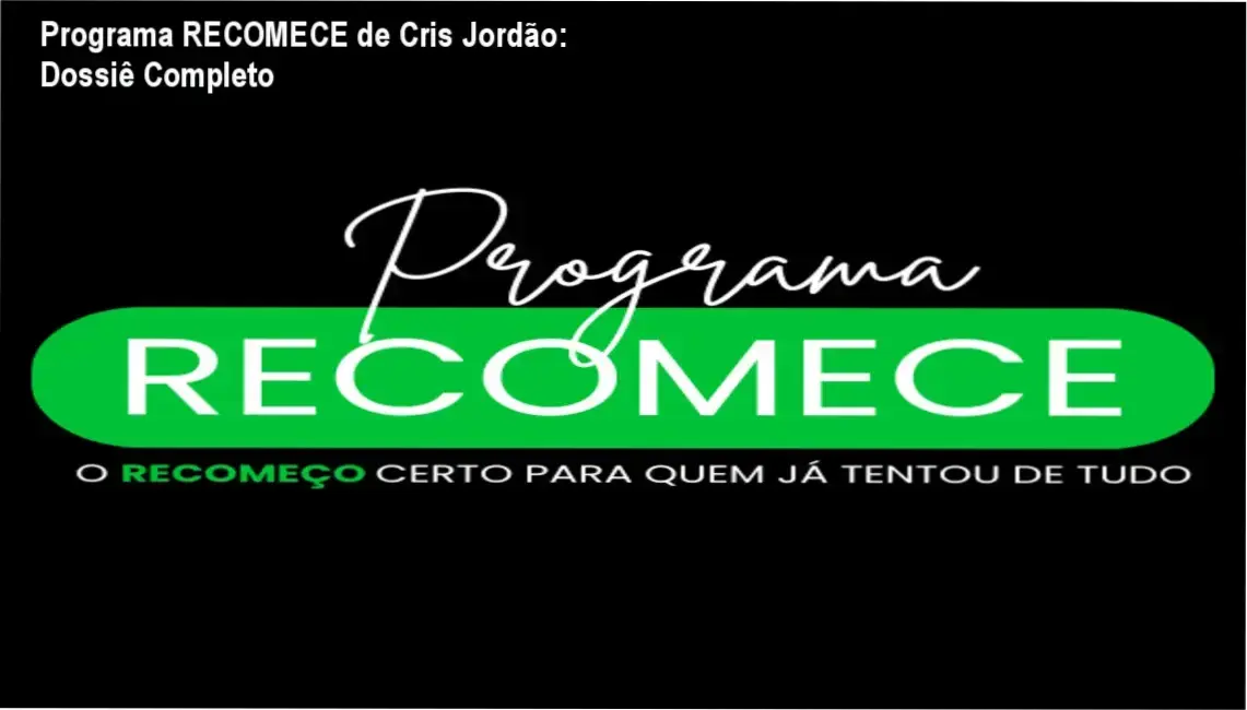 Programa RECOMECE de Cris Jordão: Dossiê Completo 1 https://ondeaprender.com.br/programa-recomece-cris-jordao-analise-tecnica/ Programa RECOMECE de Cris Jordão: visões internas e bastidores da metodologia de nutrição pós-bariátrica
