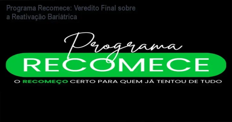 Representação visual da metodologia de emagrecimento do Programa Recomece para pacientes bariatricados