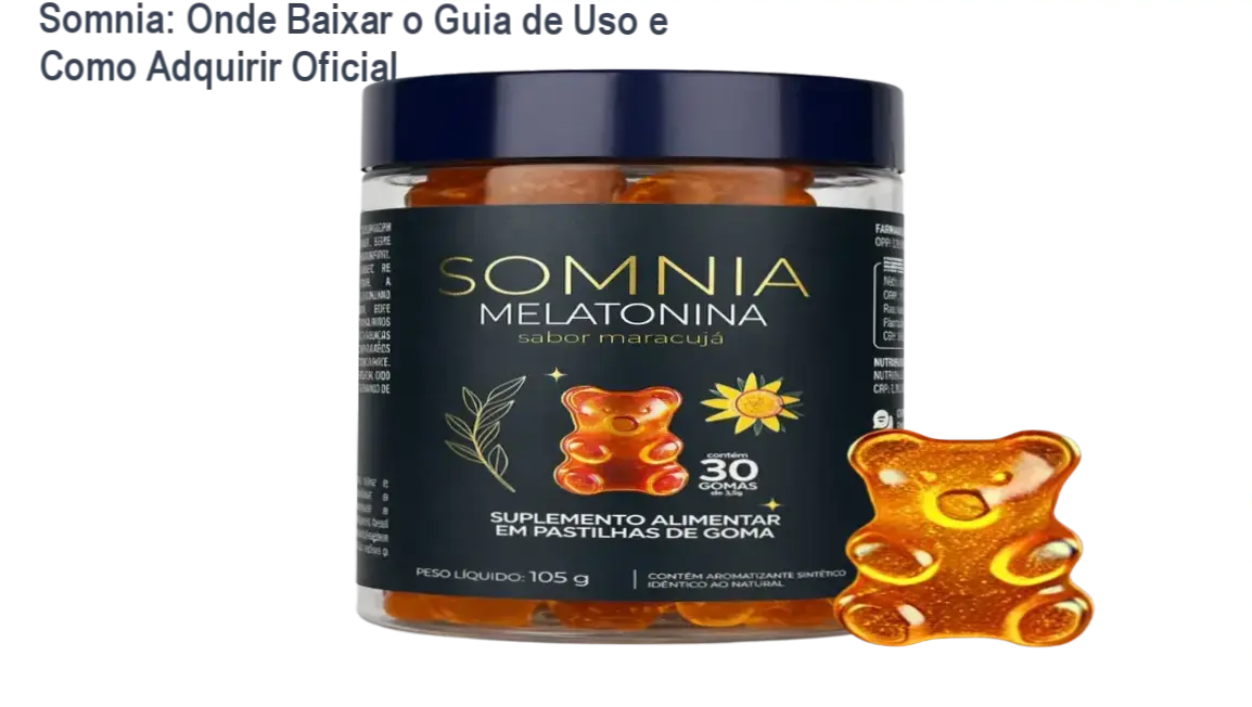 Pote de gomas Somnia sabor maracujá para regulação do sono