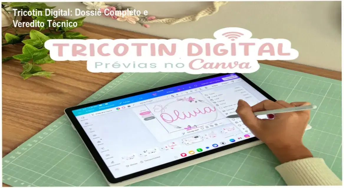 Demonstração de prévias digitais de Tricotin criadas no Canva através do método Tricotin Digital