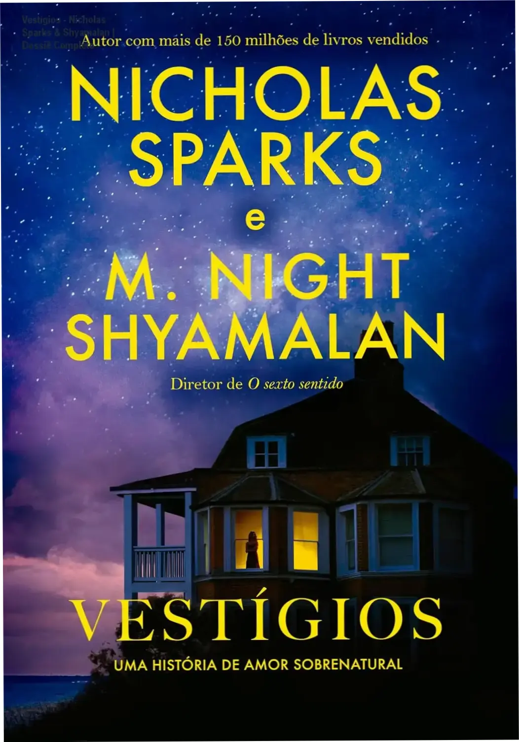 Capa do livro Vestígios de Nicholas Sparks e M. Night Shyamalan em formato digital