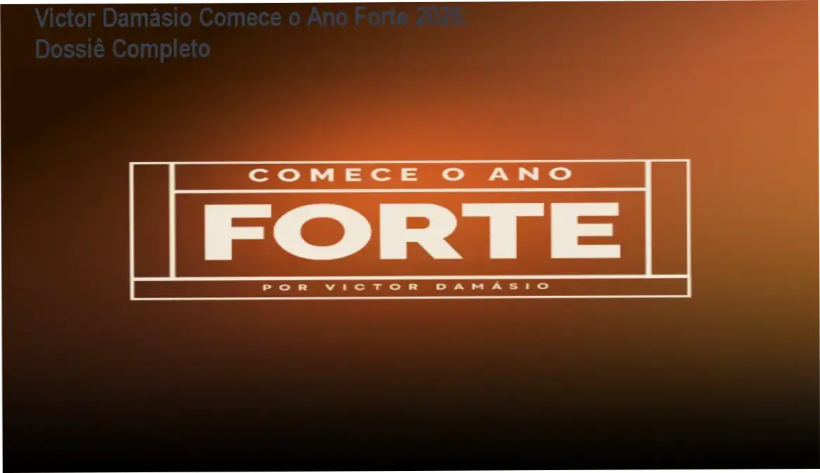 Representação da mentoria Victor Damásio Comece o Ano Forte 2026 focada em escala de produtos digitais