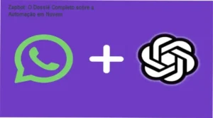 Interface do sistema Zapbot demonstrando fluxo de automação de chatbot para WhatsApp com integração de inteligência artificial