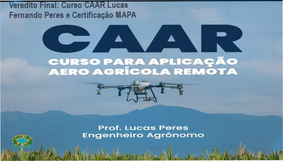 Curso CAAR de Lucas Fernando Peres: visão interna da plataforma e módulos de certificação MAPA