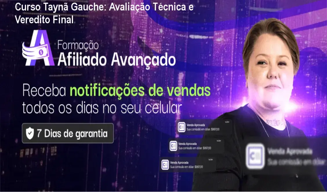 Curso Taynã Gauche: Avaliação Técnica e Veredito Final 1 https://ondeaprender.com.br/curso-tayna-gauche-avaliacao-tecnica/ Interface do treinamento Formação Afiliado Avançado de Taynã Gauche para comissões em dólar