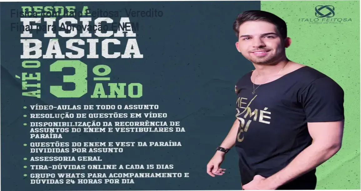 Estudante utilizando o curso Física do Zero de Ítalo Feitosa para preparação para o ENEM